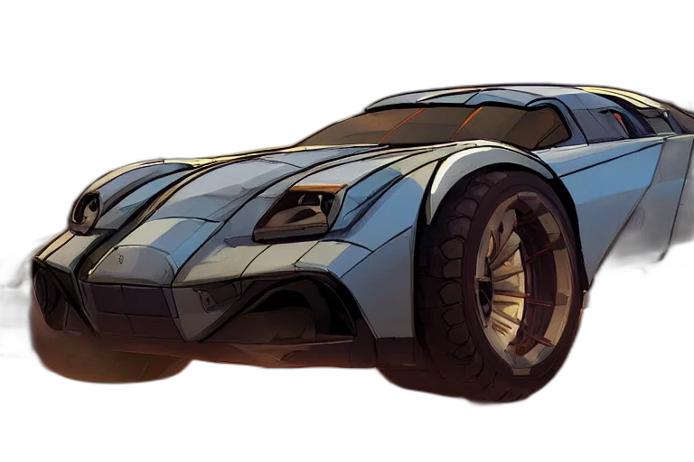 car, concept art, 3d render, comic book art transparent PNG cut-out