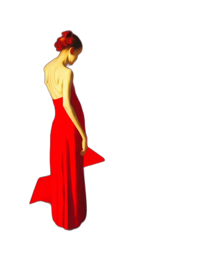 dress, jewelry, staff, photorealistic transparent PNG cut-out