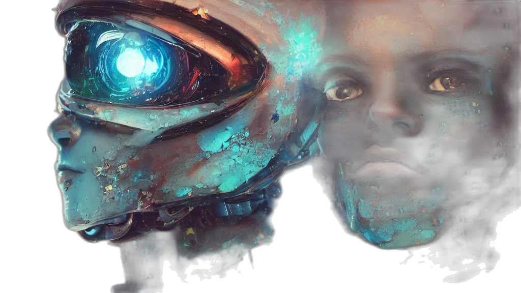 robot, face, mask, concept art transparent PNG cut-out