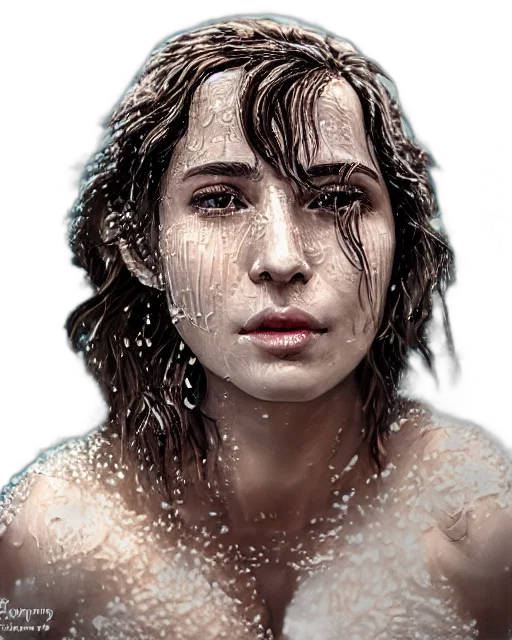 face, hair, photorealistic, concept art transparent PNG cut-out