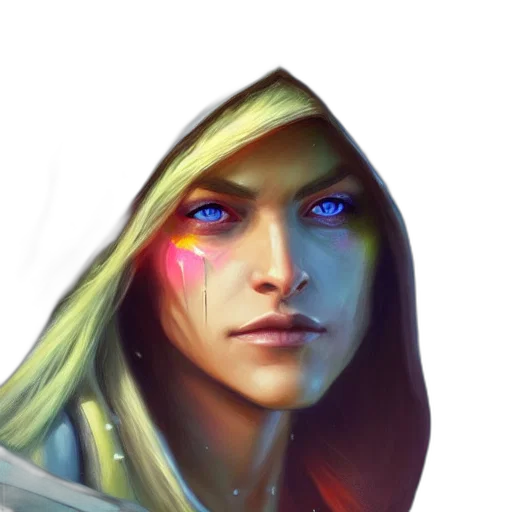 face, fantasy art, concept art, cyberpunk transparent PNG cut-out