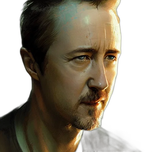 face, photorealistic, comic book art, watercolor transparent PNG cut-out