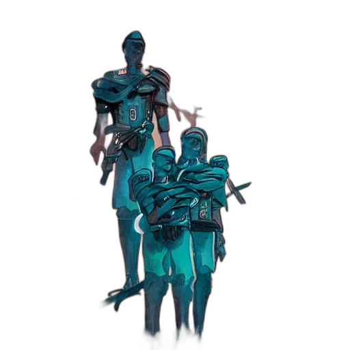 robot, staff, jacket, mask transparent PNG cut-out