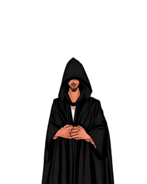 jacket, staff, mask, pixel art transparent PNG cut-out