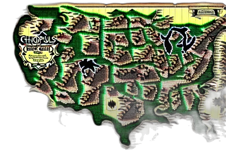 ghouls, goblins, map, intricate transparent PNG cut-out