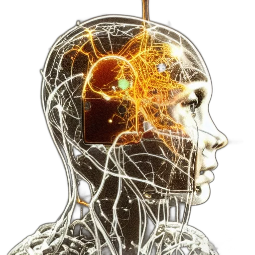 robot, face, concept art, cyberpunk transparent PNG cut-out