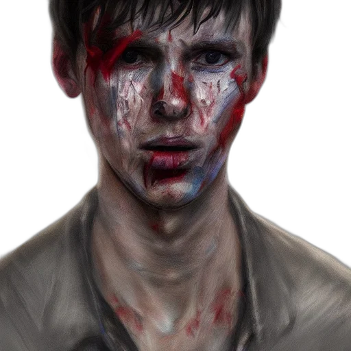 face, photorealistic, comic book art, watercolor transparent PNG cut-out