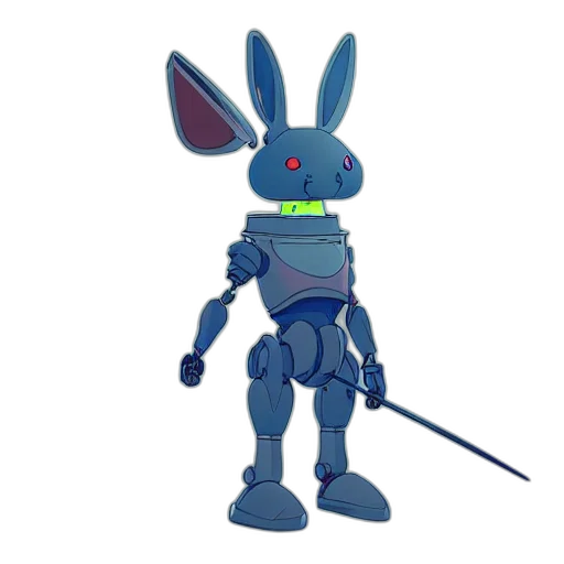 robot, staff, weapon, 3d render transparent PNG cut-out