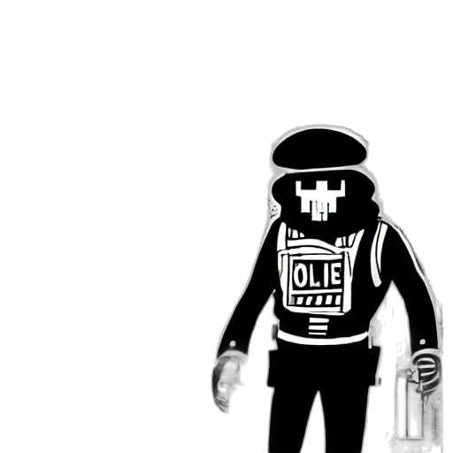 jacket, robot, mask, pixel art transparent PNG cut-out