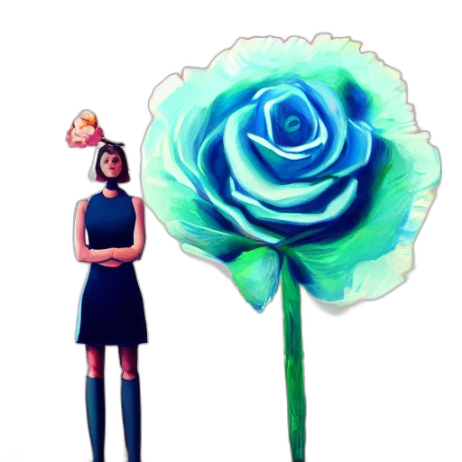 flower, dress, umbrella, staff transparent PNG cut-out