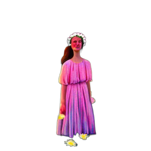 dress, jewelry, staff, creature transparent PNG cut-out