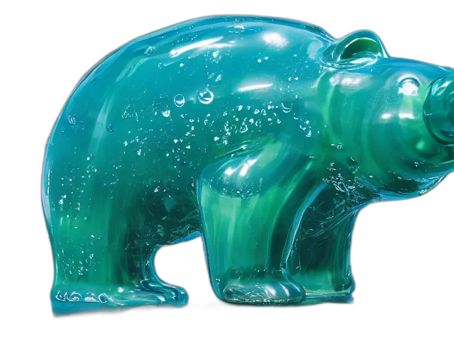 3d render, photorealistic, green, blue transparent PNG cut-out