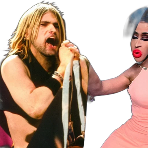 kurt, cobain, fighting, cardi transparent PNG cut-out