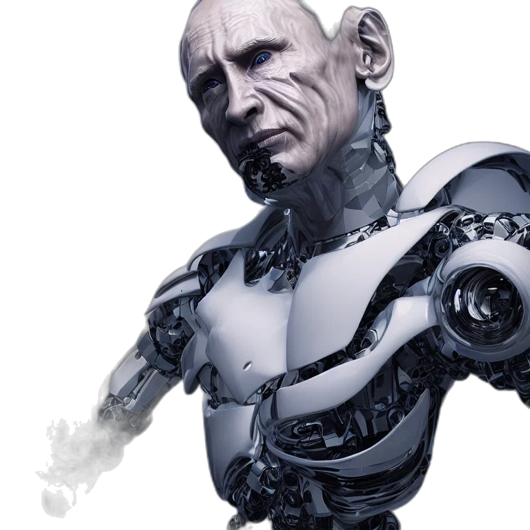 robot, face, concept art, 3d render transparent PNG cut-out