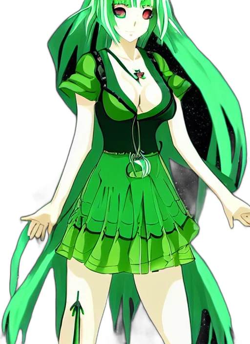 dress, staff, anime, concept art transparent PNG cut-out