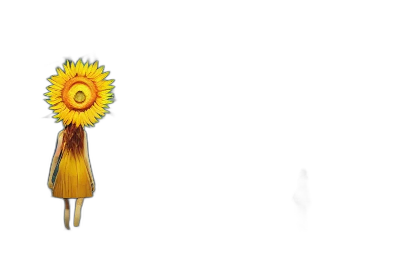 flower, staff, hair, creature transparent PNG cut-out