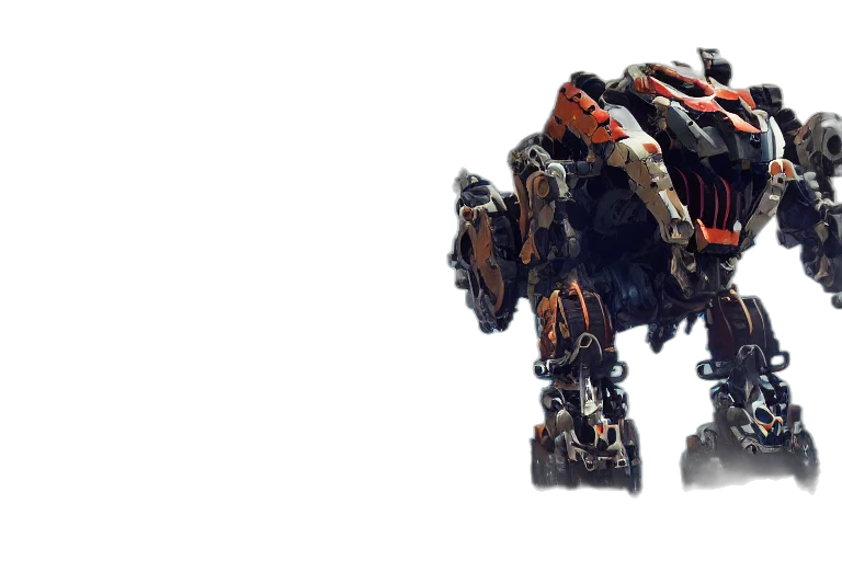 robot, weapon, concept art, 3d render transparent PNG cut-out