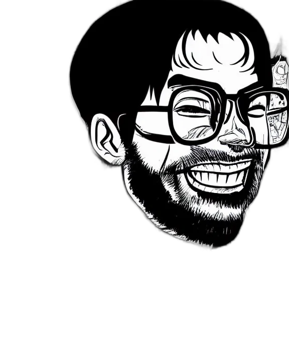 face, staff, cartoon, comic book art transparent PNG cut-out