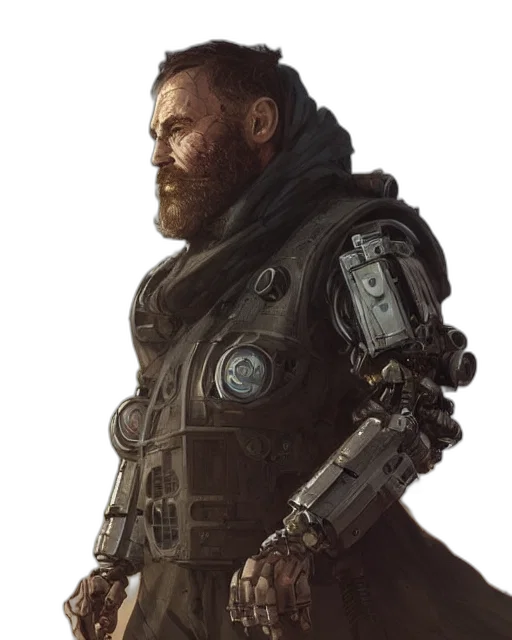 jacket, face, robot, weapon transparent PNG cut-out