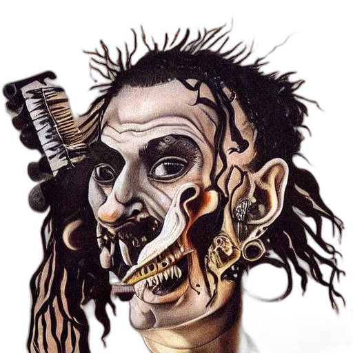 face, mask, hair, creature transparent PNG cut-out