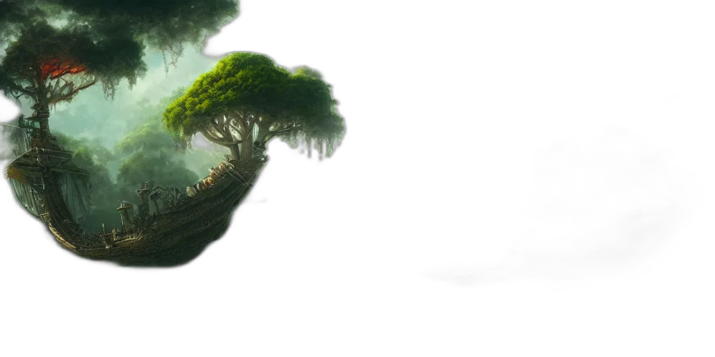 tree, dragon, sword, creature transparent PNG cut-out