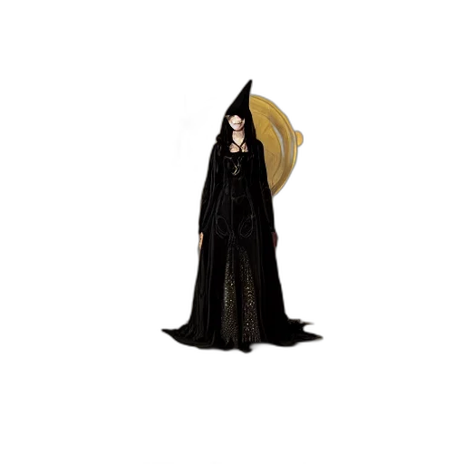 umbrella, dress, hat, staff transparent PNG cut-out