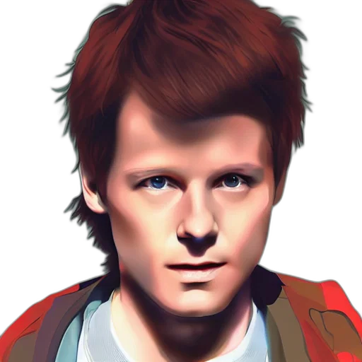face, jacket, hair, photorealistic transparent PNG cut-out