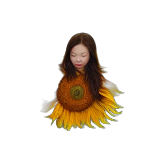 flower, hair, dress, staff transparent PNG cut-out