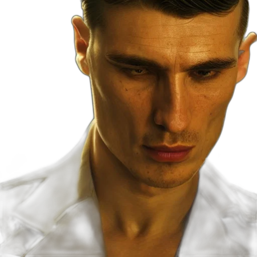 face, jacket, staff, hair transparent PNG cut-out