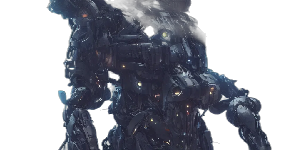 robot, weapon, concept art, cyberpunk transparent PNG cut-out