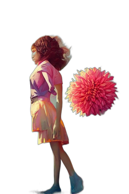 flower, umbrella, dress, staff transparent PNG cut-out