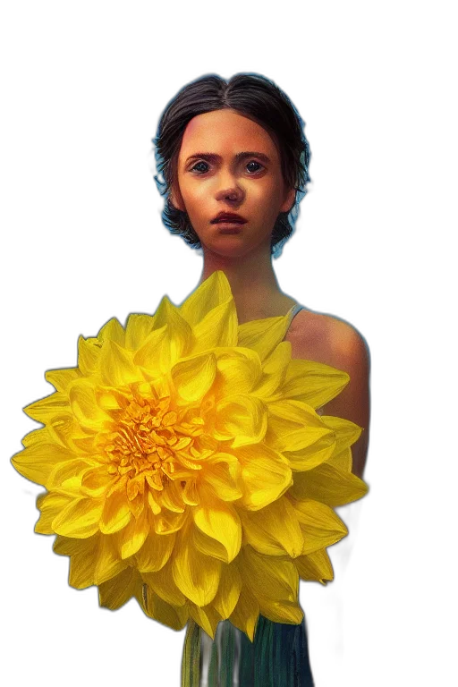 flower, dress, face, crown transparent PNG cut-out