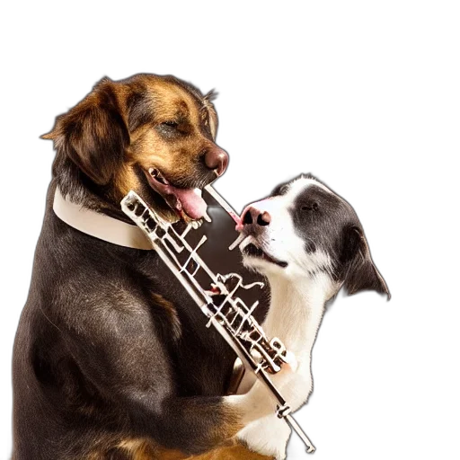 animal, dog, playing, flute transparent PNG cut-out