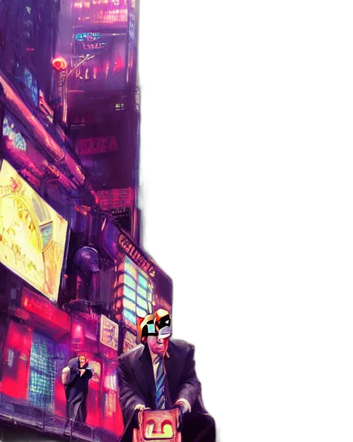 mask, robot, jacket, cyberpunk transparent PNG cut-out
