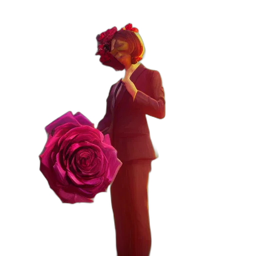 flower, dress, staff, crown transparent PNG cut-out