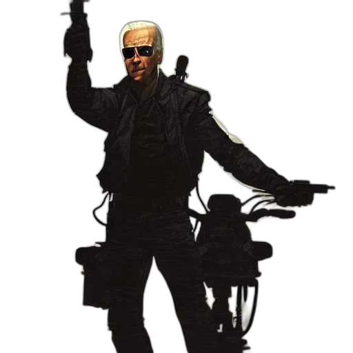 jacket, staff, weapon, robot transparent PNG cut-out