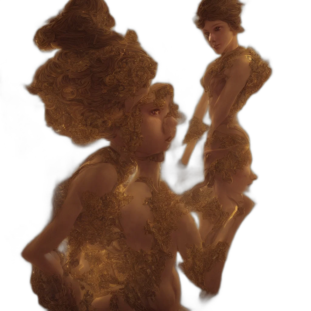 crown, hair, mask, staff transparent PNG cut-out