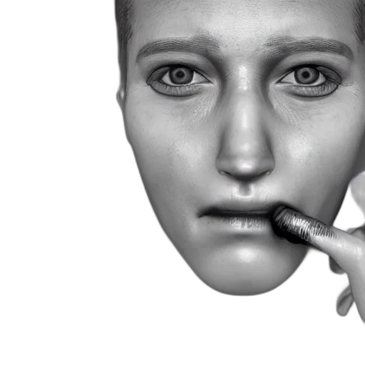 face, mask, photorealistic, 3d render transparent PNG cut-out