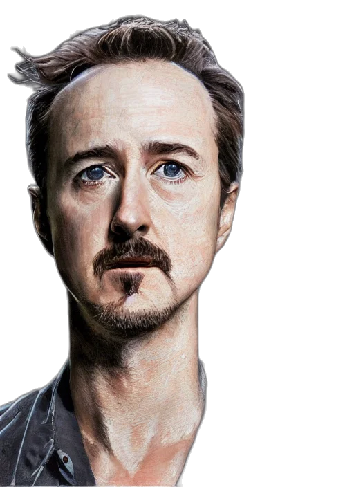 face, hair, photorealistic, comic book art transparent PNG cut-out