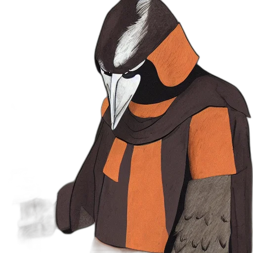 jacket, mask, staff, concept art transparent PNG cut-out