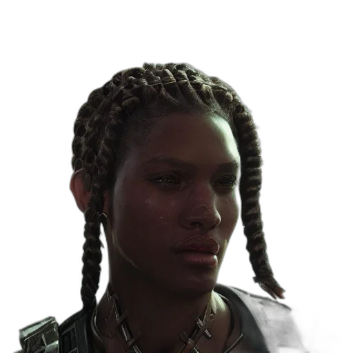 face, staff, weapon, hair transparent PNG cut-out