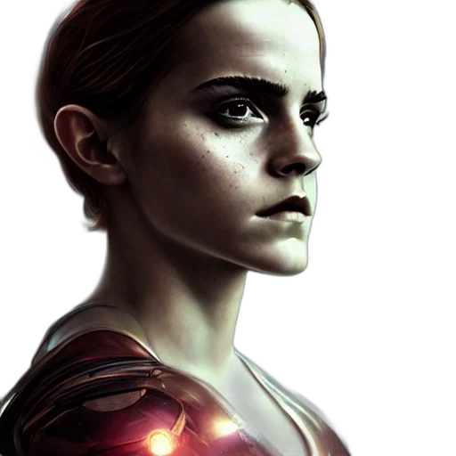face, robot, comic book art, photorealistic transparent PNG cut-out