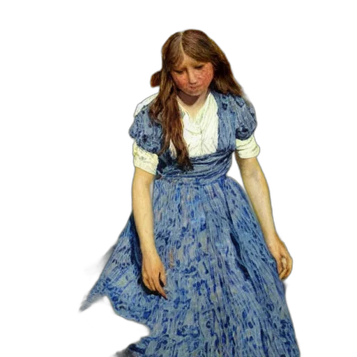 dress, face, staff, oil painting transparent PNG cut-out
