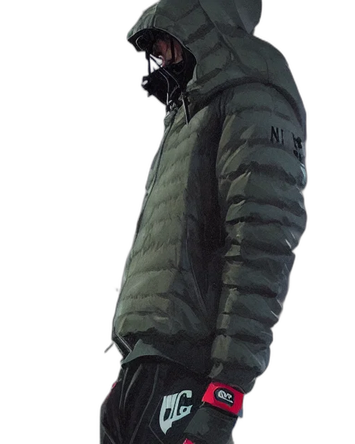 jacket, face, staff, hat transparent PNG cut-out