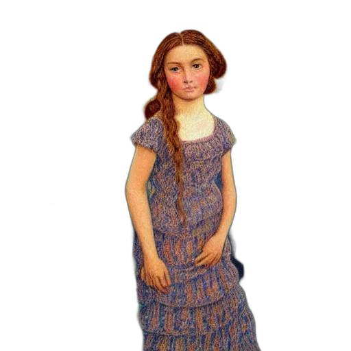 dress, face, oil painting, photorealistic transparent PNG cut-out