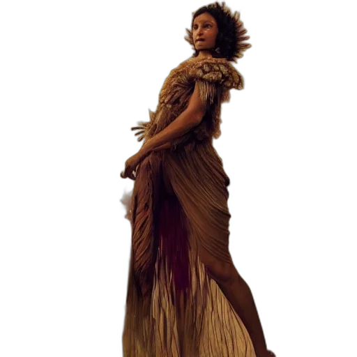 dress, hair, staff, concept art transparent PNG cut-out