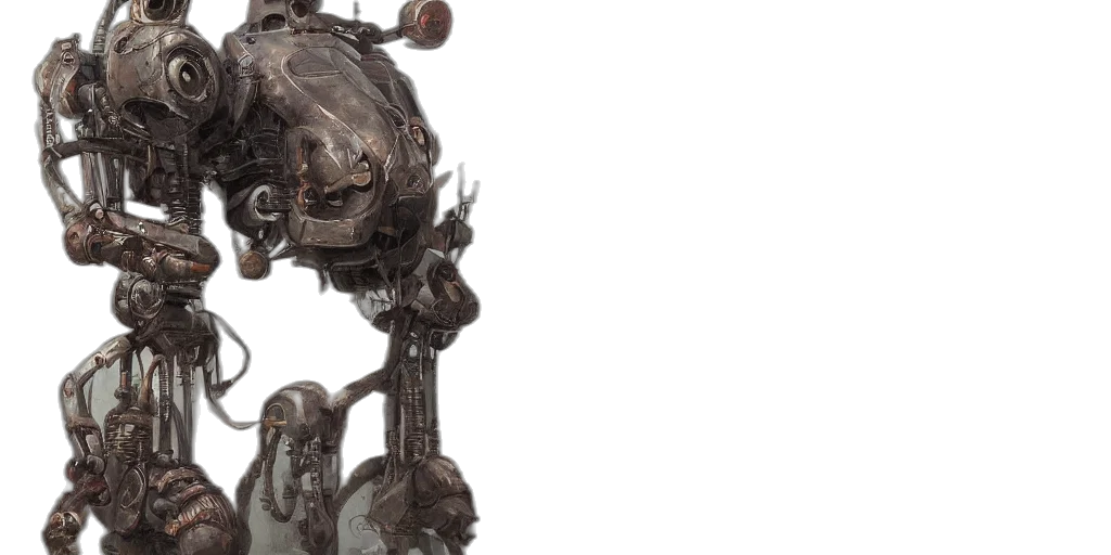 robot, weapon, concept art, 3d render transparent PNG cut-out