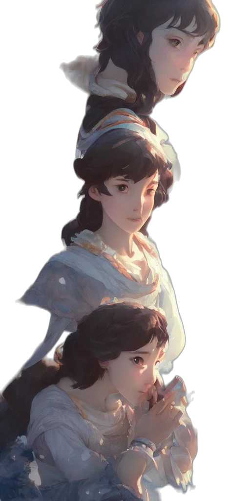 crown, dress, face, staff transparent PNG cut-out