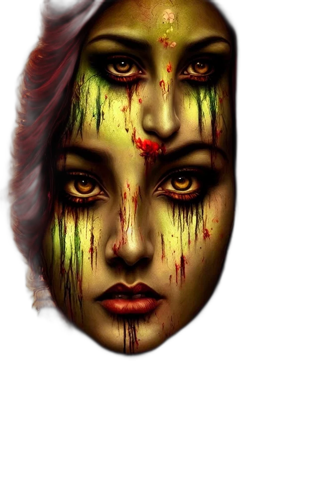 face, mask, fantasy art, photorealistic transparent PNG cut-out