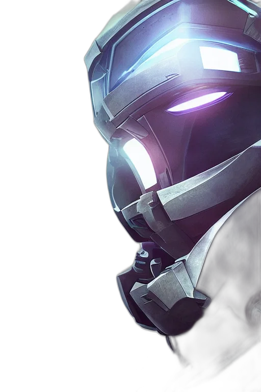 robot, face, concept art, 3d render transparent PNG cut-out